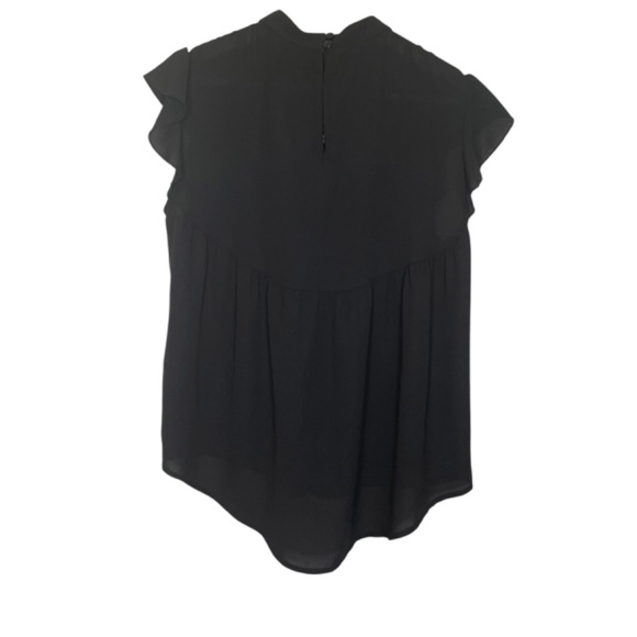 Black Chiffon Blouse With Crochet At Front - Picture 2 of 9